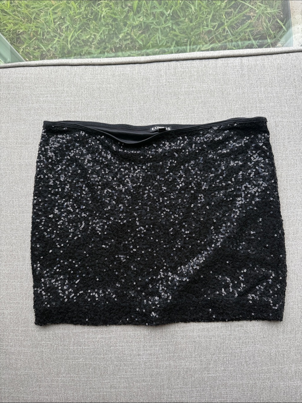 Express Black Sequin Mini Skirt